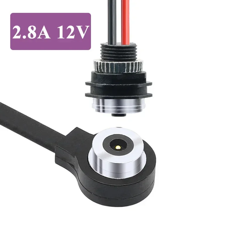 2.8A 12V Magnetic Charging Wire Waterproof Male Female Anti Short Circuit Magnetic Head Connector f Intelligent Wearable Deivce