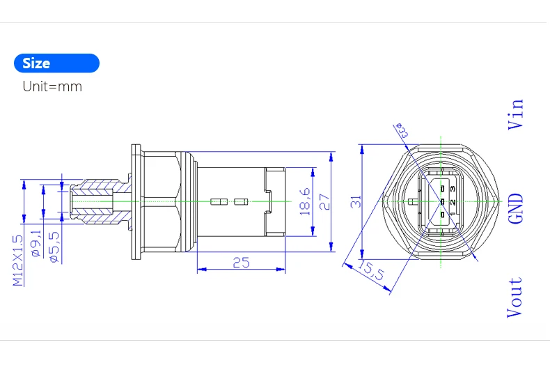 Sensor de pressão common rail de combustível diesel, 2 peças, alta qualidade, sistemas de motor automático, bom preço
