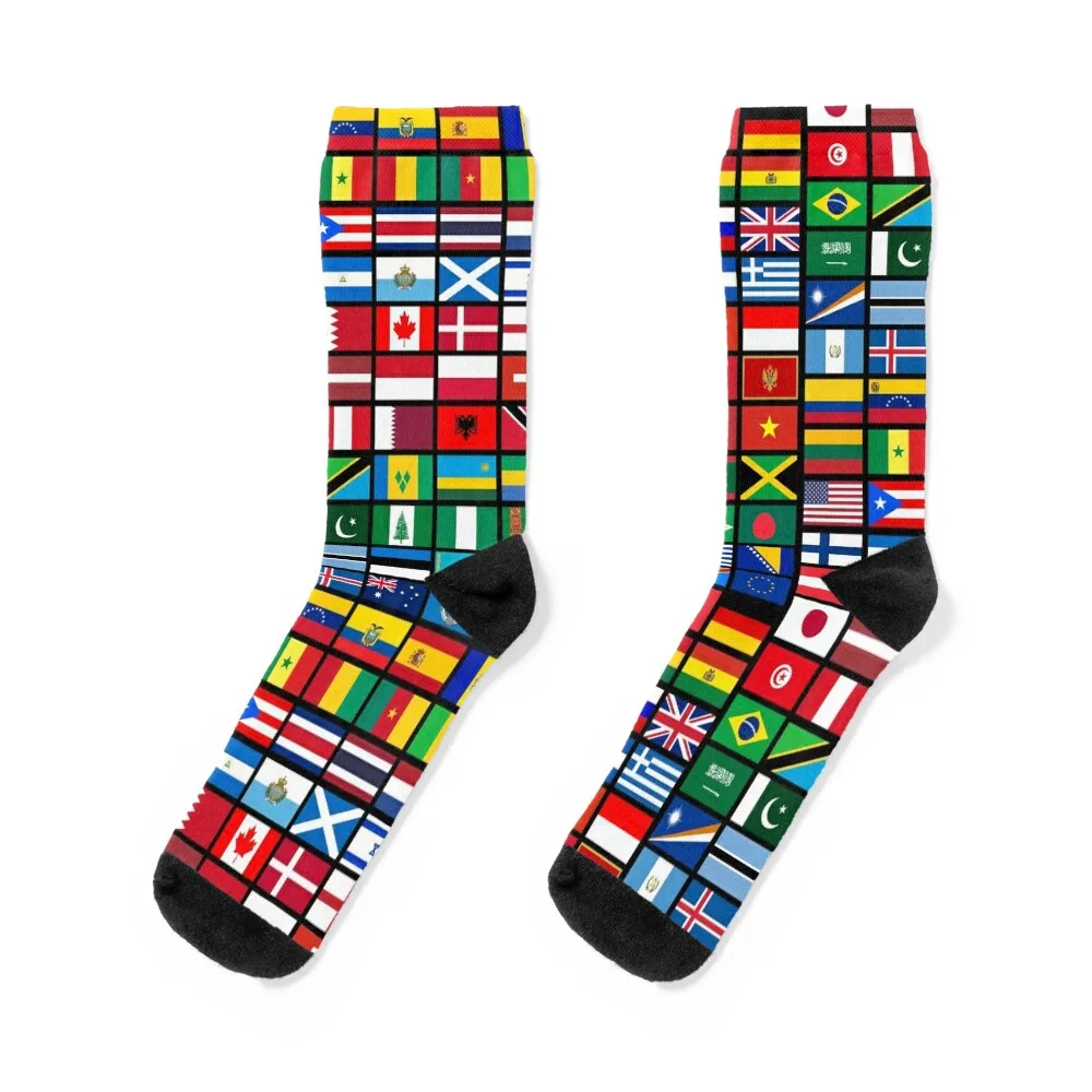 More then 90 Flags of the Countries of the World,International Gift Socks Stockings Stockings compression Lots Socks Woman Men's