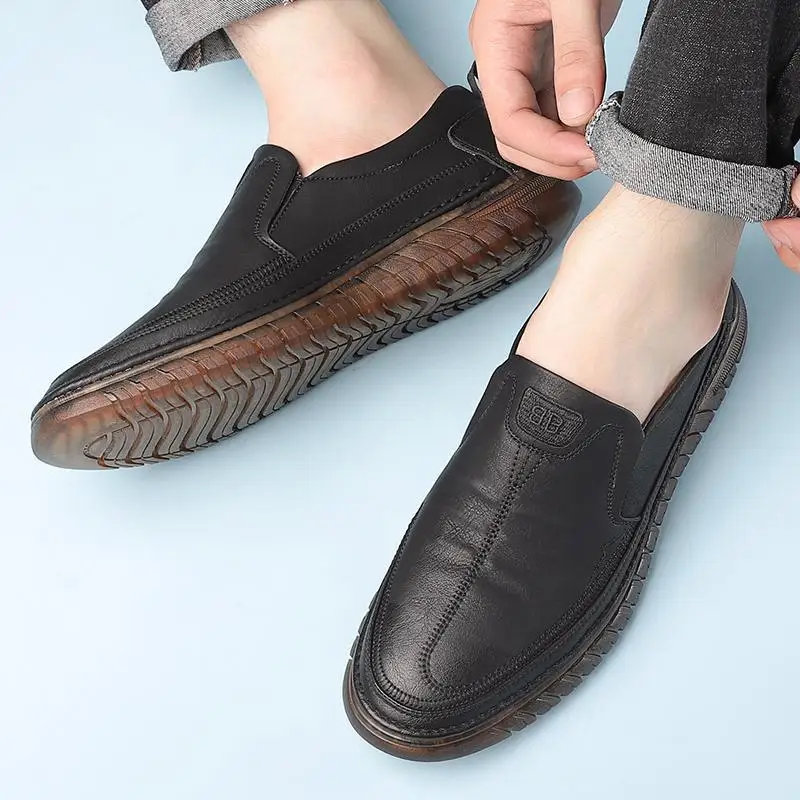 Men Cowhide Leather Casual Shoes Outdoor Comfortable High Quality Fashion Soft Classic Driving Non-slip Flats Moccasin Trend2023