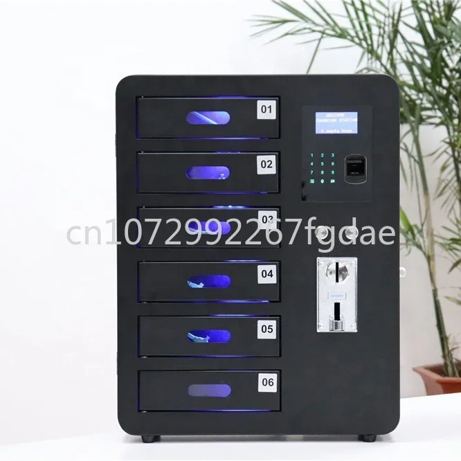 

Charging Vending Machine Dispensing Machine 6 Open Warehouse Fingerprint Lock Coin Deposit Mobile Phone Charging Station