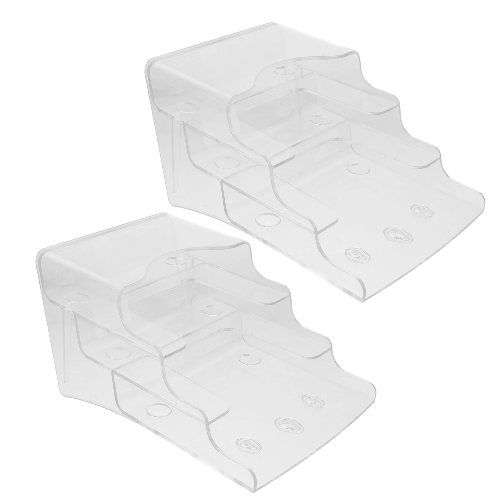 2Pcs Files Rack Transparent Stable MultiFunction Acrylic Brochure Holder Wall Mount Magazine Rack Pamphlets Display Card