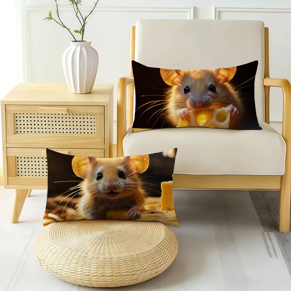 Cute Mouse  Cheese cushion cover Rectangle Pillow Cover Hit Product Comfortable Warm Bedding Party Gift