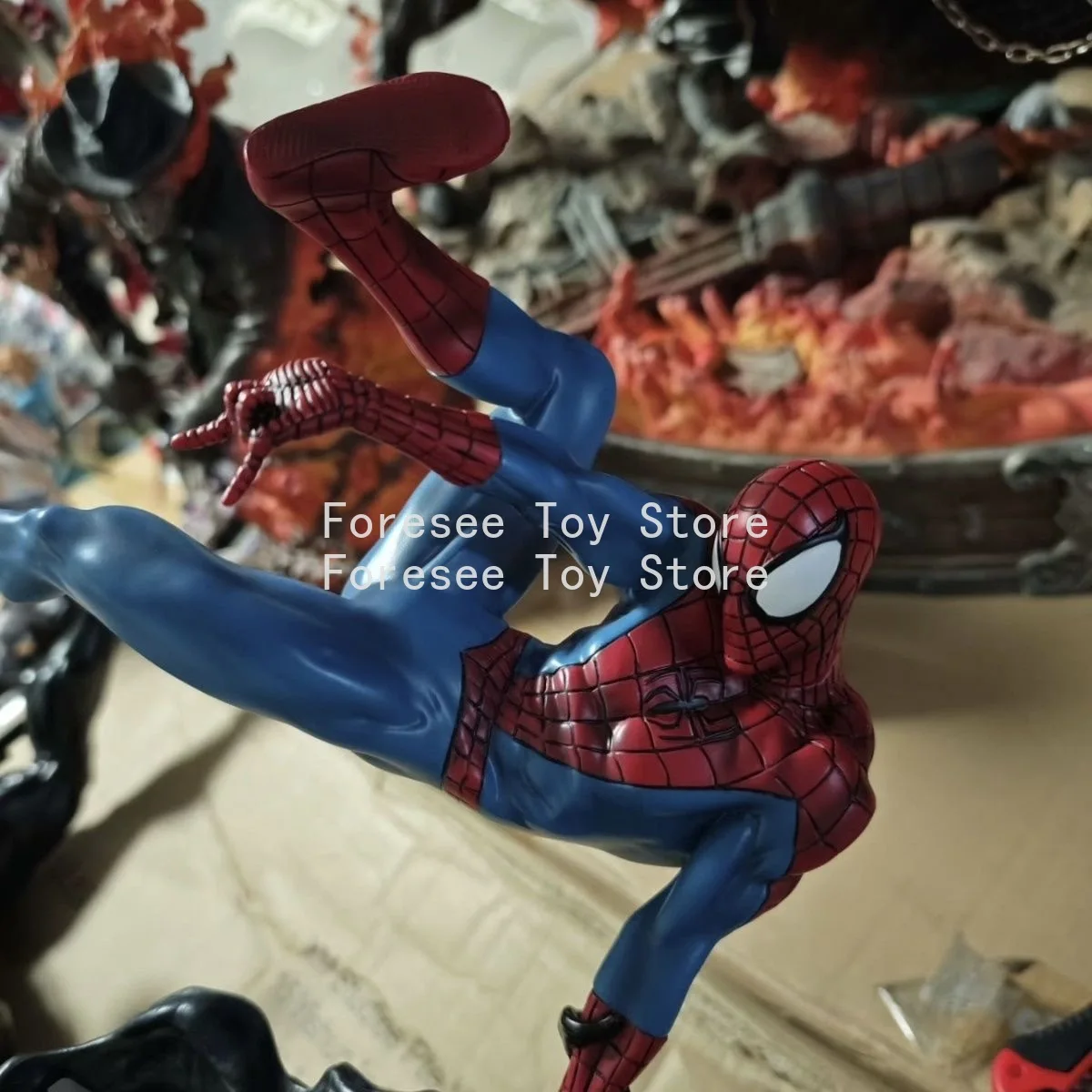 55 سنتيمتر فينوم معركة الرجل العنكبوت الشكل الأعجوبة أنيمي المحيطة الشكل جمع سطح المكتب زخرفة الزينة أفضل الهدايا للبنين