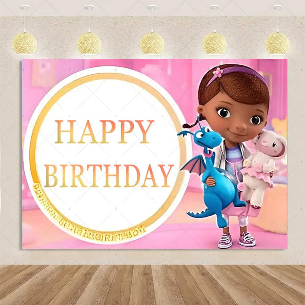 لعبة خلفية من Doc McStuffins، موضوع الطبيب، زينة حفلات أعياد الميلاد للأطفال، خلفية كرتونية، مستلزمات استحمام الطفل، دعامة للتصوير الفوتوغرافي