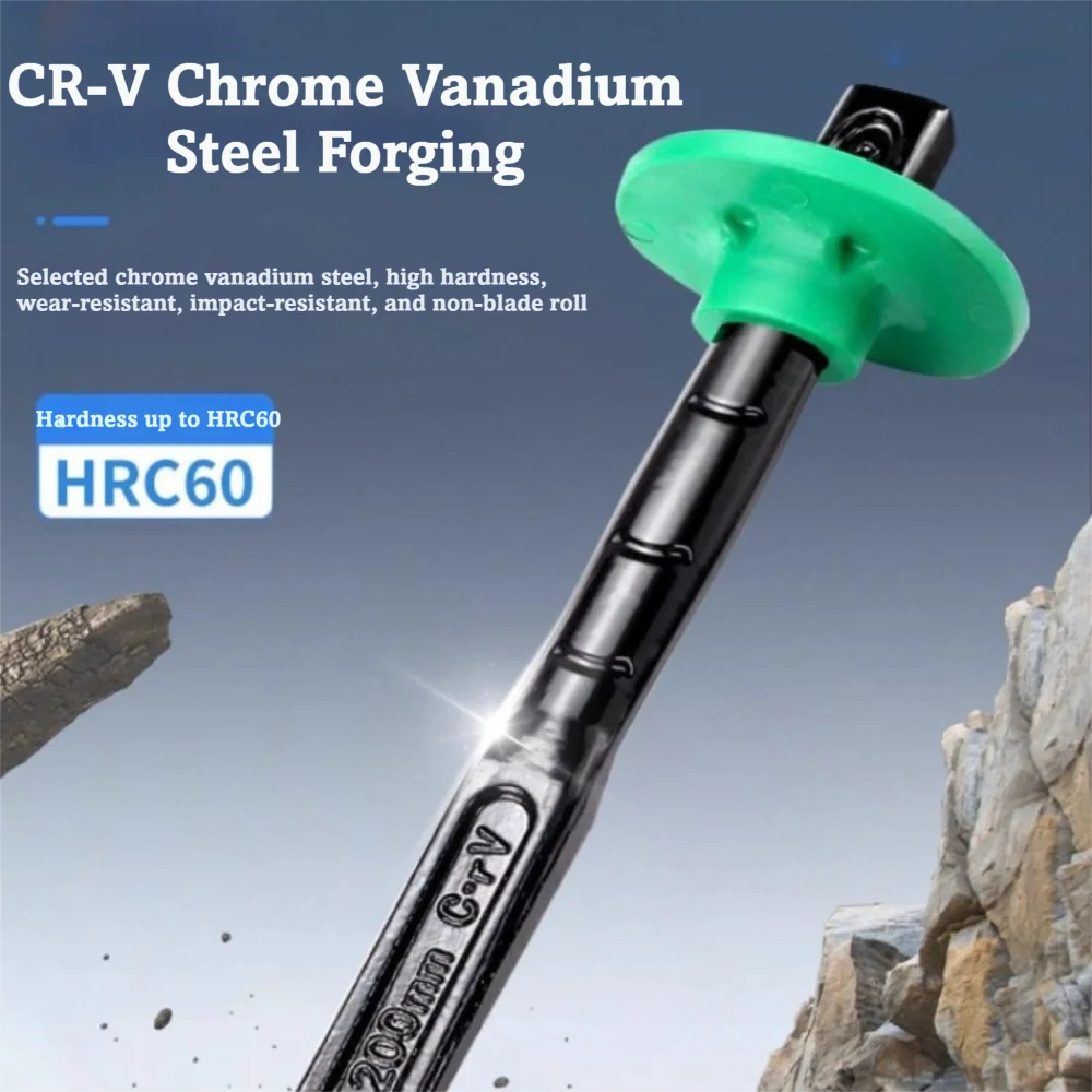 Chrome Vanadium Steel Flat Chisel Tool With Hand Guard Industrial Grade Stone Chisel 6/8/10/12 Inch Concrete Chisel
