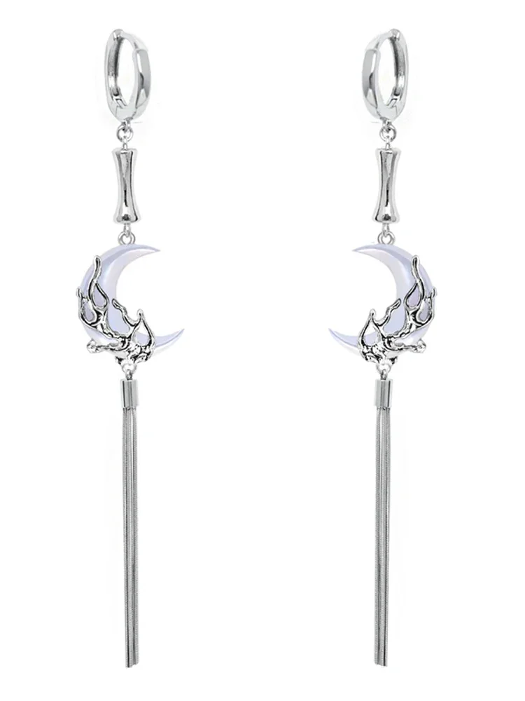 

Moon fringed earrings women's new stud earrings