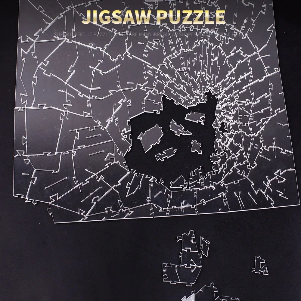 Acrylic Broken Glass Jigsaw Puzzle Impossible Challenge Puzzle Toys Adult Toys Geometric Shape Puzzle 10 Levels Children Gift