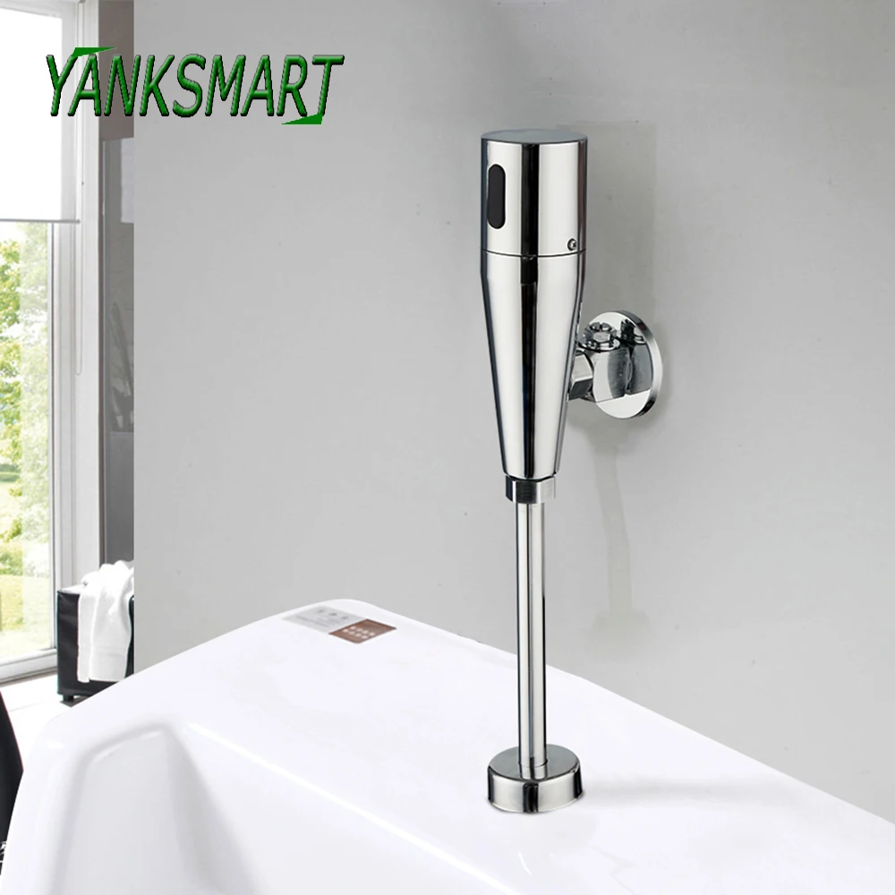 

YANKSMART Luxury Chrome Polished Sensor Urinal Bathroom Toilet Automatic Flush Valve Wall Mounted Sensor Urinal Touch Faucet