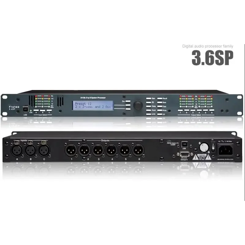 Protea 3.6SP/4.8SP Professional Stage Digital Audio Processor Effector Anti-Howling Divider Suppressor 3/4Input 6/8 Output