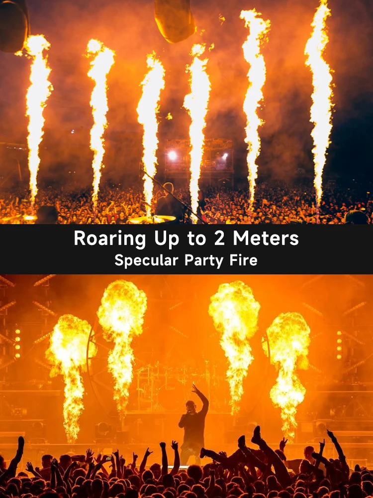 Areyourshop 200W DMX Cold Flame Machine, Stage Pyro Launcher, Flame Spraying Projector for DJ Club Concert Events