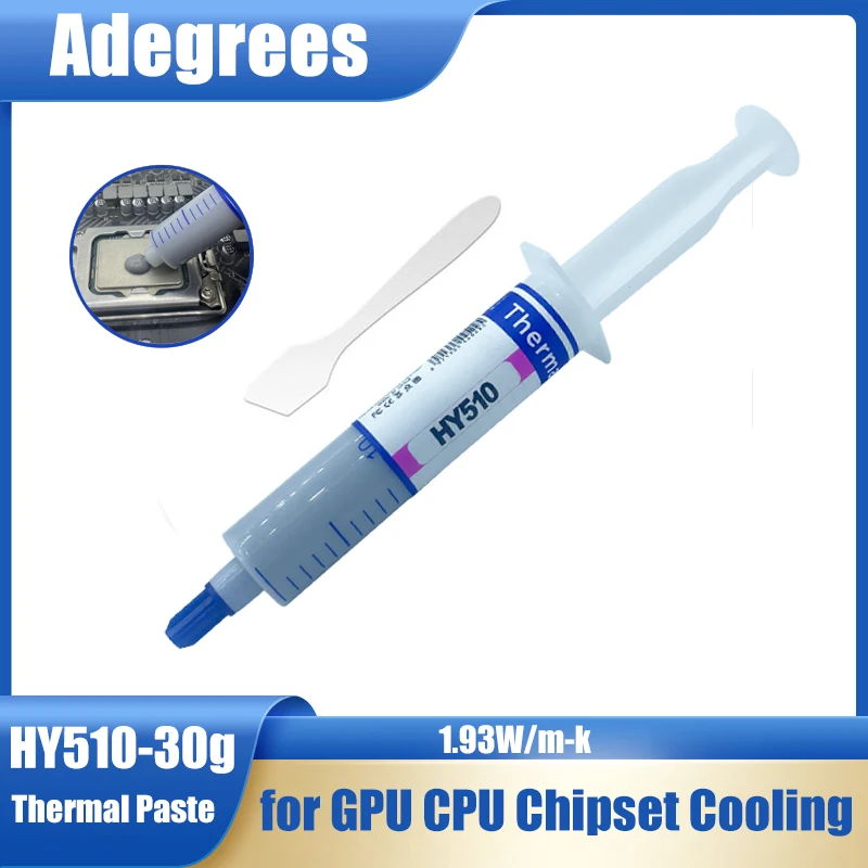 

Термопаста для процессора, 1,93 Вт/M-k, высокопроизводительная проводящая силиконовая смазочная паста для радиатора процессора, охлаждающий кулер