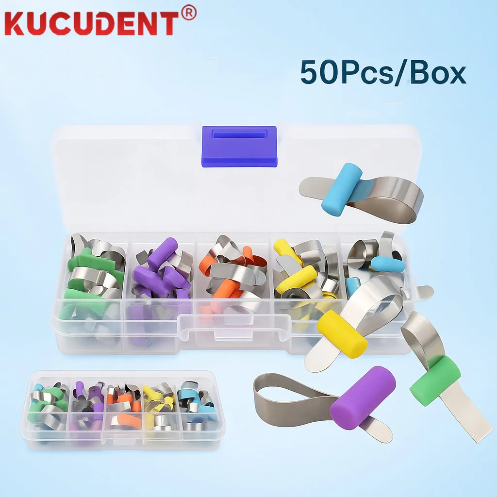 

1Box Dental Matrix Bands with Locker Orthodontic Forming Sheet Sectional Contoured Metal Matrices Bands Retainerless Automatrix