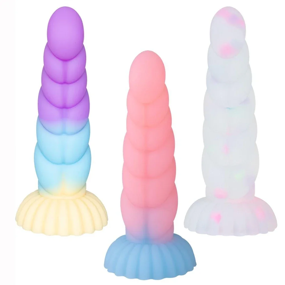 

Luminous Large Twist-Shaped Liquid Silicone Simulated Dildo Realistic Soft Penis Comfortable Vibrator Adult Sex Toys for Couples