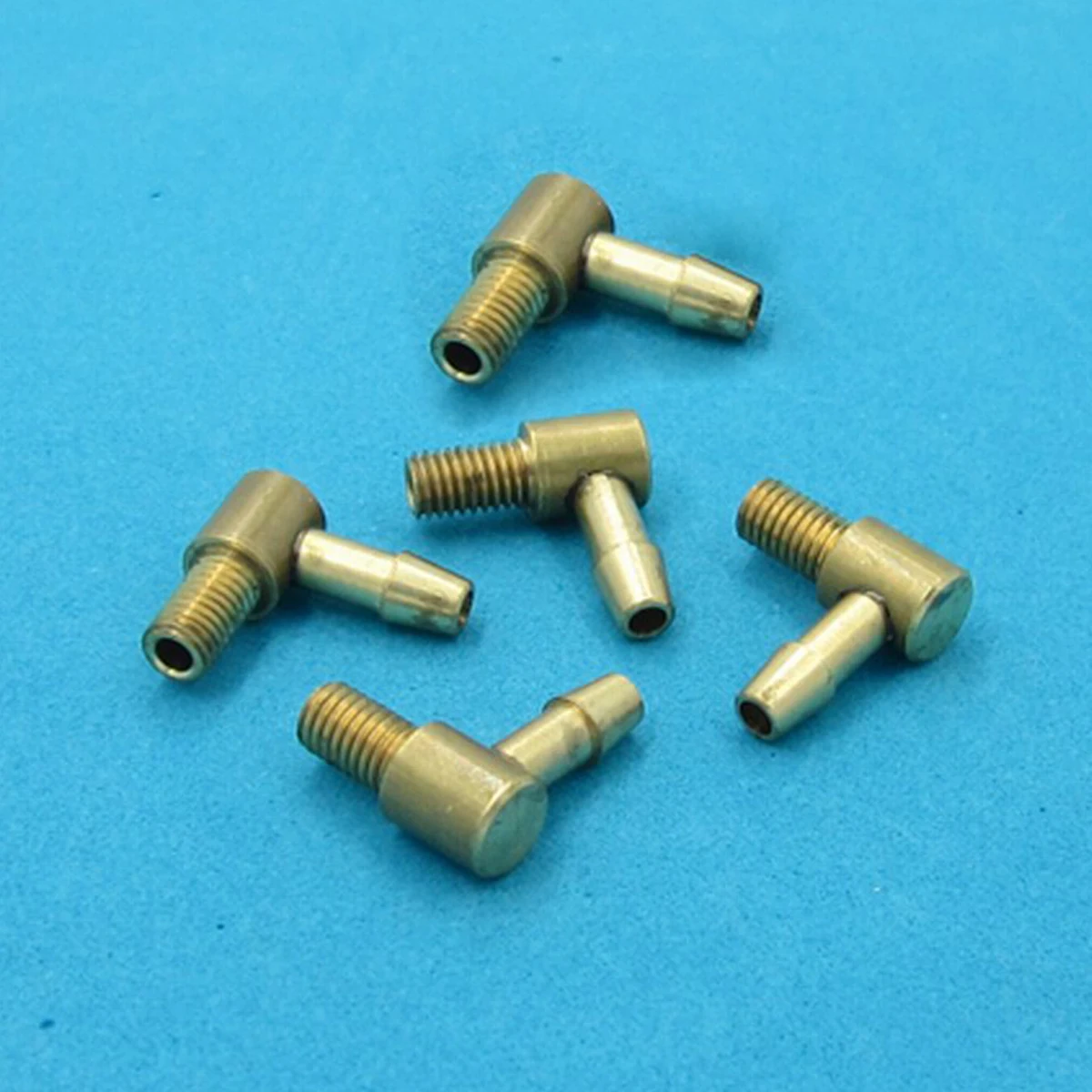 5Pcs Model Gasoline/Electric Boat M5 M6 Water Nozzle 90 Degree Copper Faucet Inlet/Outlet Connector Thread Length 8mm