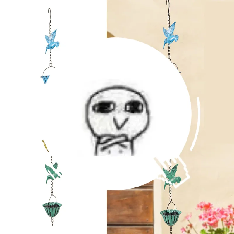 Rain Chain, Hummingbird Rain Chains For Outside, Metal Rain Chain Bell, Decorative Rain Catcher Chain Replacement Downspout
