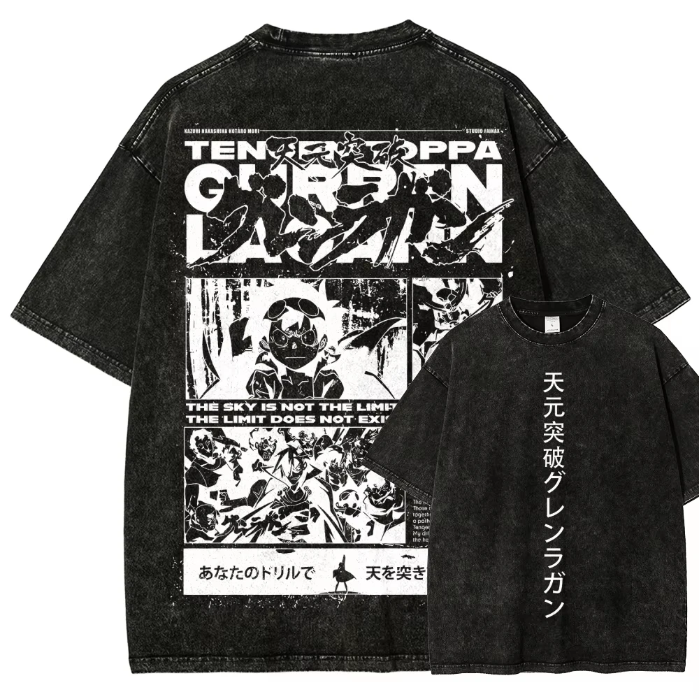 Tengen Toppa Gurren Lagann T-Shirt Unisex Men Women Cotton Graphic Printed Short Sleeve Oversized Summer Casual 2026 Hot Sale