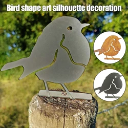 Silhouette Metal Bird Tree Art Garden  Exquisite Birds Shape Iron Garden Stake  For Home Wall Decor Gift