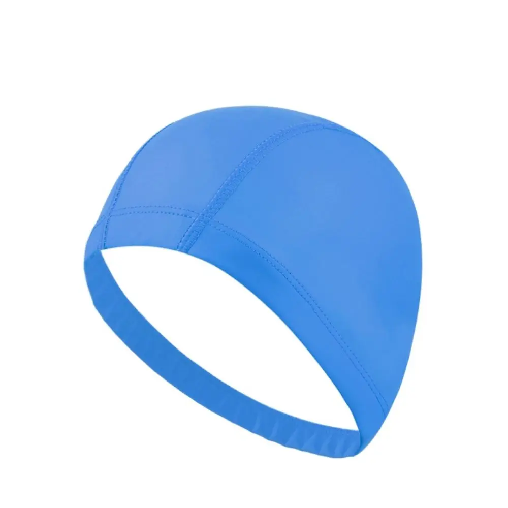 PU PU Fabric Swimming Cap Protect Ears Long Hair Available Waterproof Swim Pool Hat Flexible Waterproof Long Hair Swimming Hat