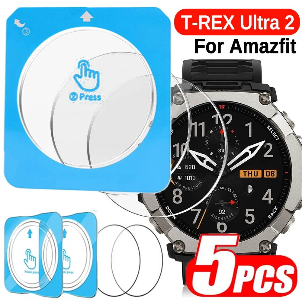 

1-5Pcs Easy Installation Tempered Glass for Amazfit T-Rex Ultra 2 Auto Alignment Screen Protector Anti-scratch Protectors Cover