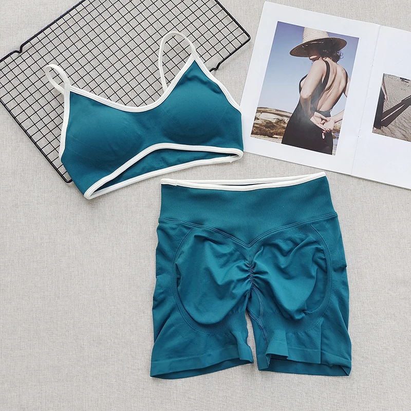 Color Blo Sports Bra And orts Women's Yoga Set Running Fitn Pants Breathable Ultra Elastic Nylon orts Length