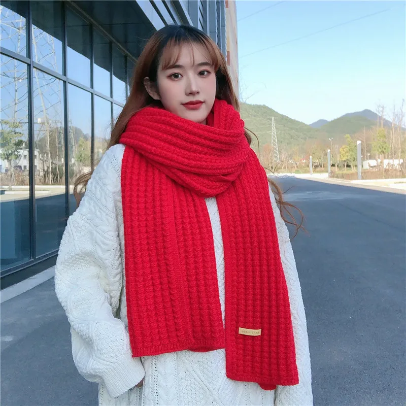 Winter Warm Long Knitting Scarf Women\'s Thick Scarves Winter Ladies Korea Warm Winter Woman Scarf