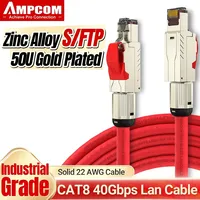 AMPCOM Cat8 Cat7 Ethernet Patch Cable S/FTP 22AWG Screened Solid Cable | 2000Mhz Up to 40Gbps | Future 5th-Gen Audioquest HiFi