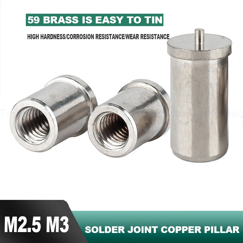10Pcs Welding Screws M2.5 M3 PCB Copper Tin Plated Solder Joint Column Weld Threaded For Capacitor Discharge Spot Nail OD 4.5mm