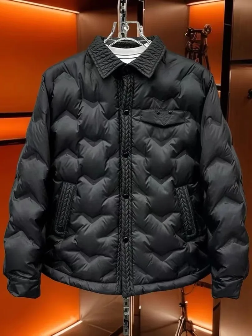 

Высококачественная мужская пуховая верхняя одежда с воротником Jaet, модная универсальная осенне-зимняя новинка, удобная посадка-стойка