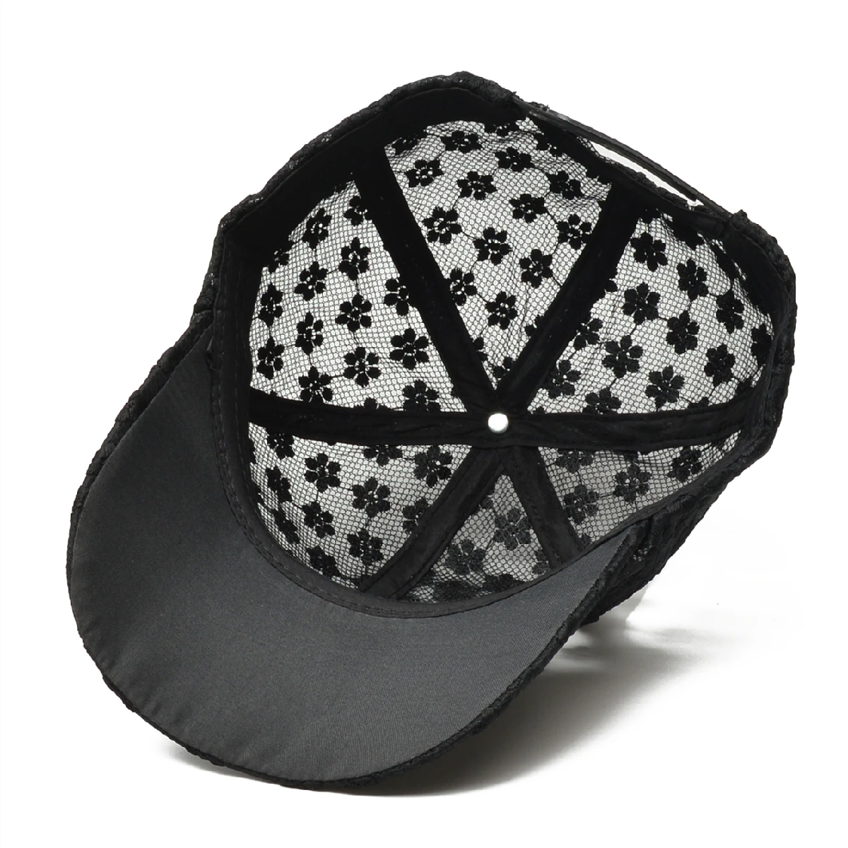 Black Lace Flower Baseball Caps for Women Summer Sun Outdoor Caps Female Hats