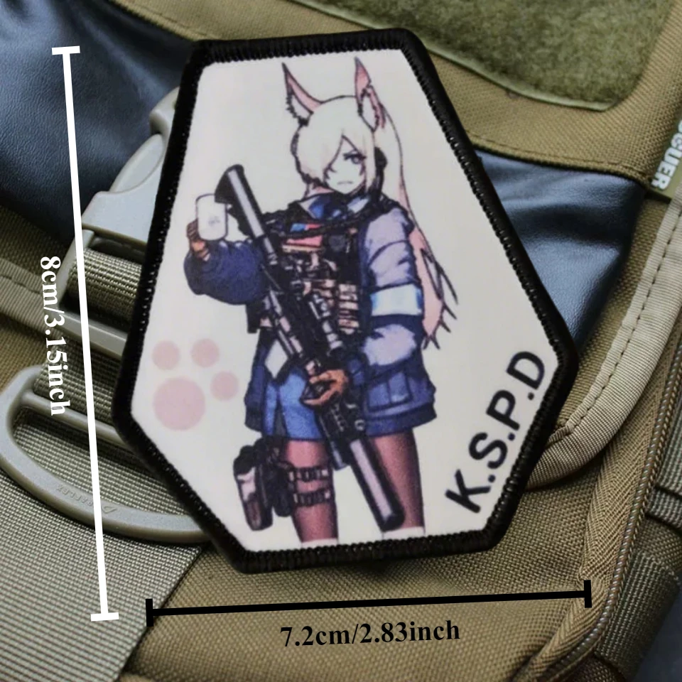 Parche táctico moral militar gancho y bucle chica anime para mochila
