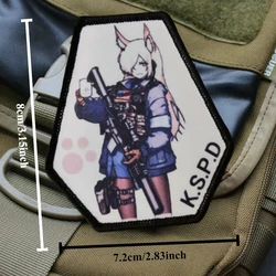 Parche táctico moral militar gancho y bucle chica anime para mochila