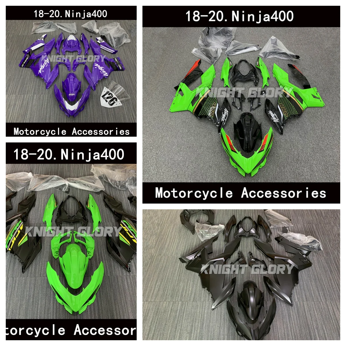 

Plastic motorcycle cover kit suitable for Ninja 400 EX 400 models from 2018-2022 High-quality ABS injection molded kit.