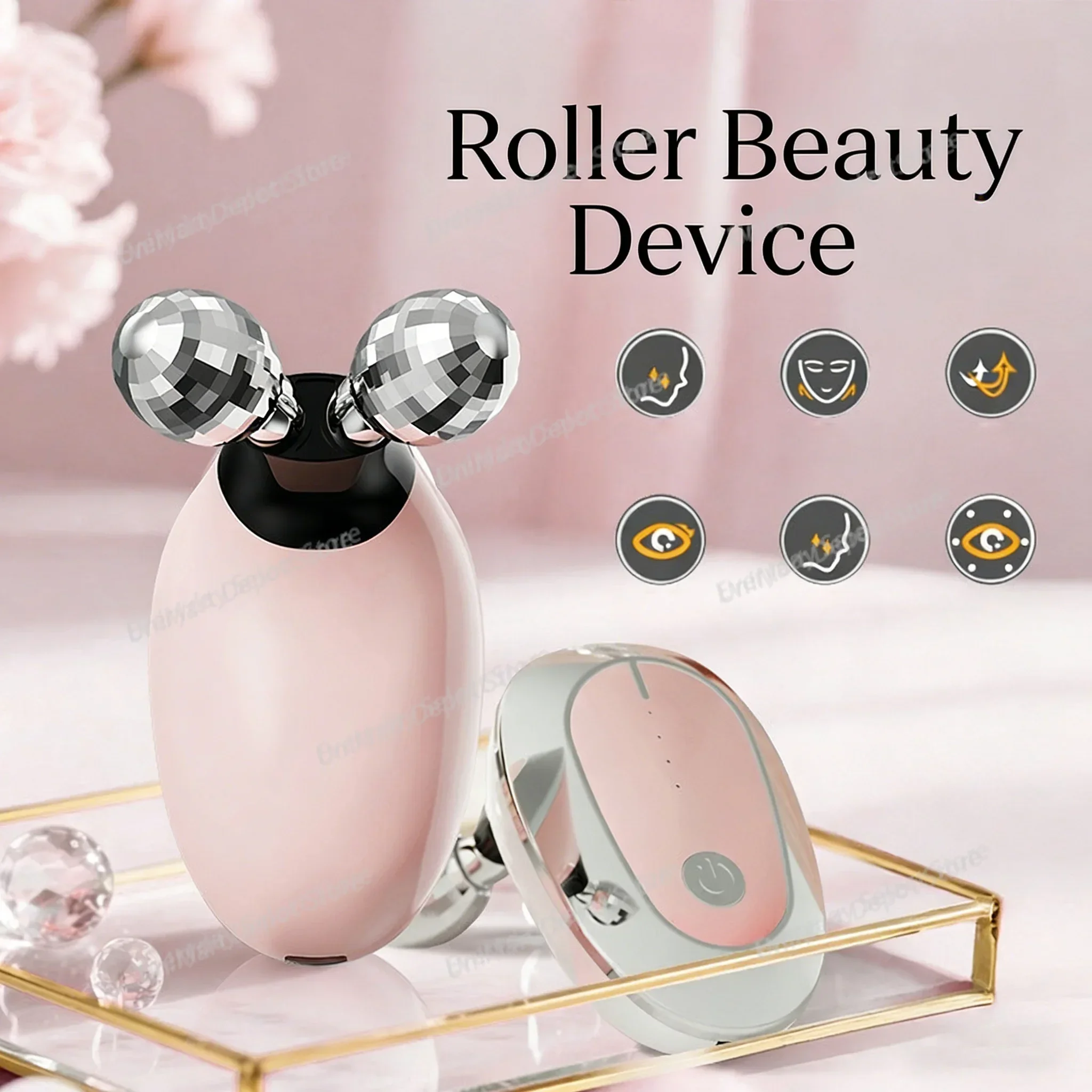 Electric Dual-Ball Roller Massager - Vibrating Neck Wrinkle Reducer & V-Face Contouring Device