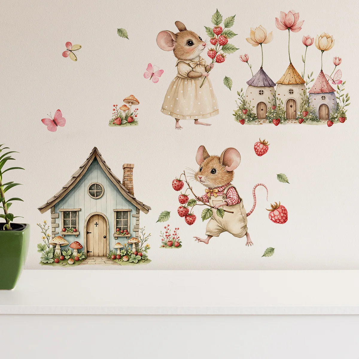 

Cartoon Cute Animal Wall Sticker Children's Room Home Background Decorative Wall Sticker Self-adhesive
