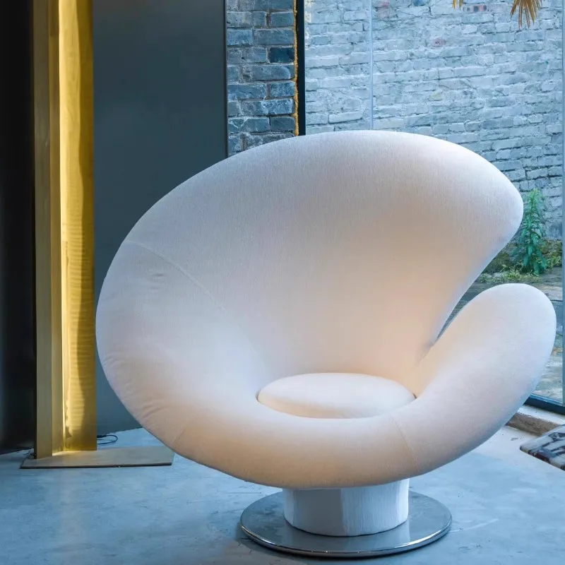 Calla lily flower chair, special-shaped chair, fiberglass stainless steel single sofa chair