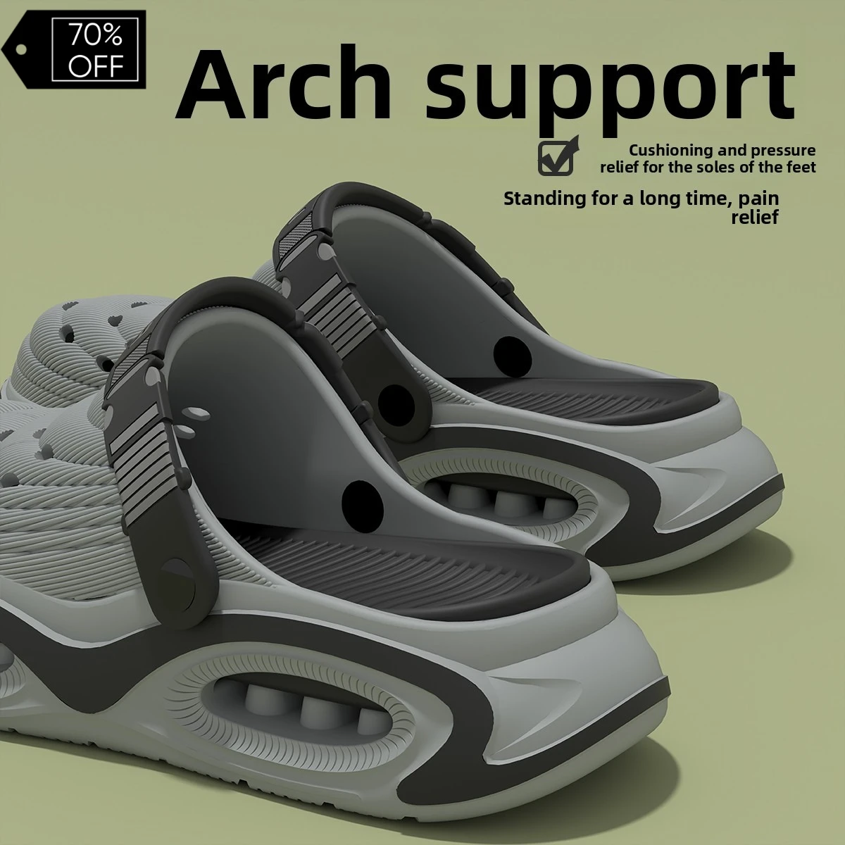 

Men's driving breathable non-slip hole shoes summer new deodorant non-slip outer wear wear wear-resistant elastic laces slippers