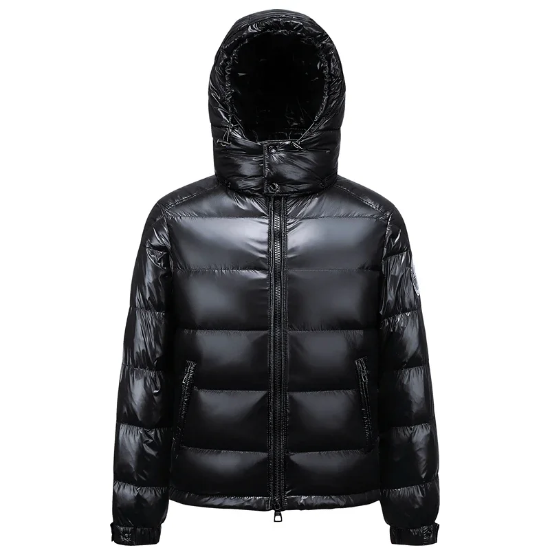 Casual White Duck Hooded Parkas Male Down Jacket Waterproof Windproof Ski Thick Warm Outwear Mens Winter Trend Shiny Down Coats