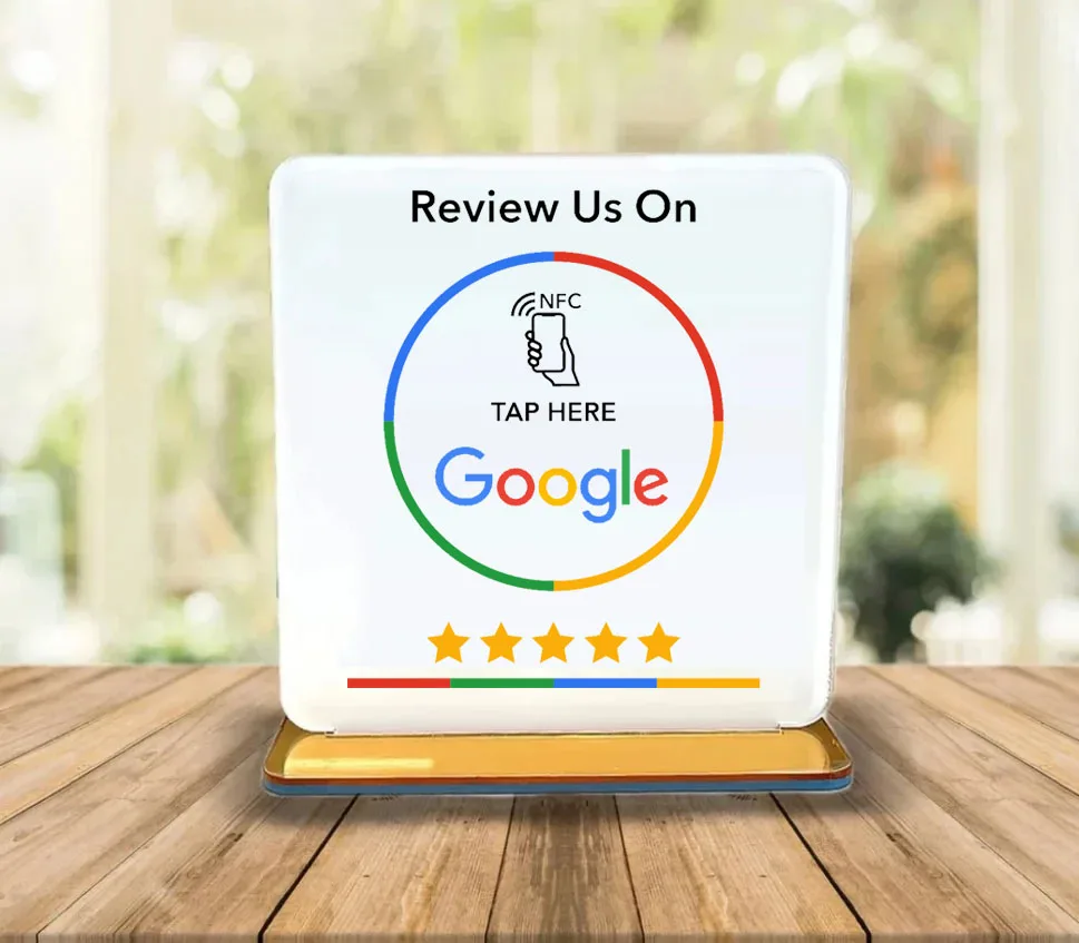 

NFC Review Stand Skyrocket Your Online Reputation | Designed to Revolutionize Your Business's Customer Engagement.