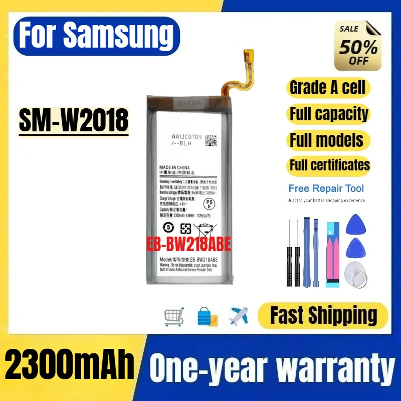 

EB-BW218ABE for Samsung SM-W2018 Phone Battery 0 Cycle High Quality High Capacity Replacement Bateria Grade A Cell with Tools