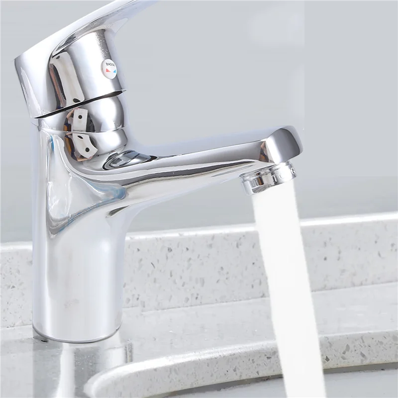 ABLU-Basin Tap Chrome Single Handle Single Hole Deck Mounted Mixer Tap Kitchen Sink Hot Cold Taps
