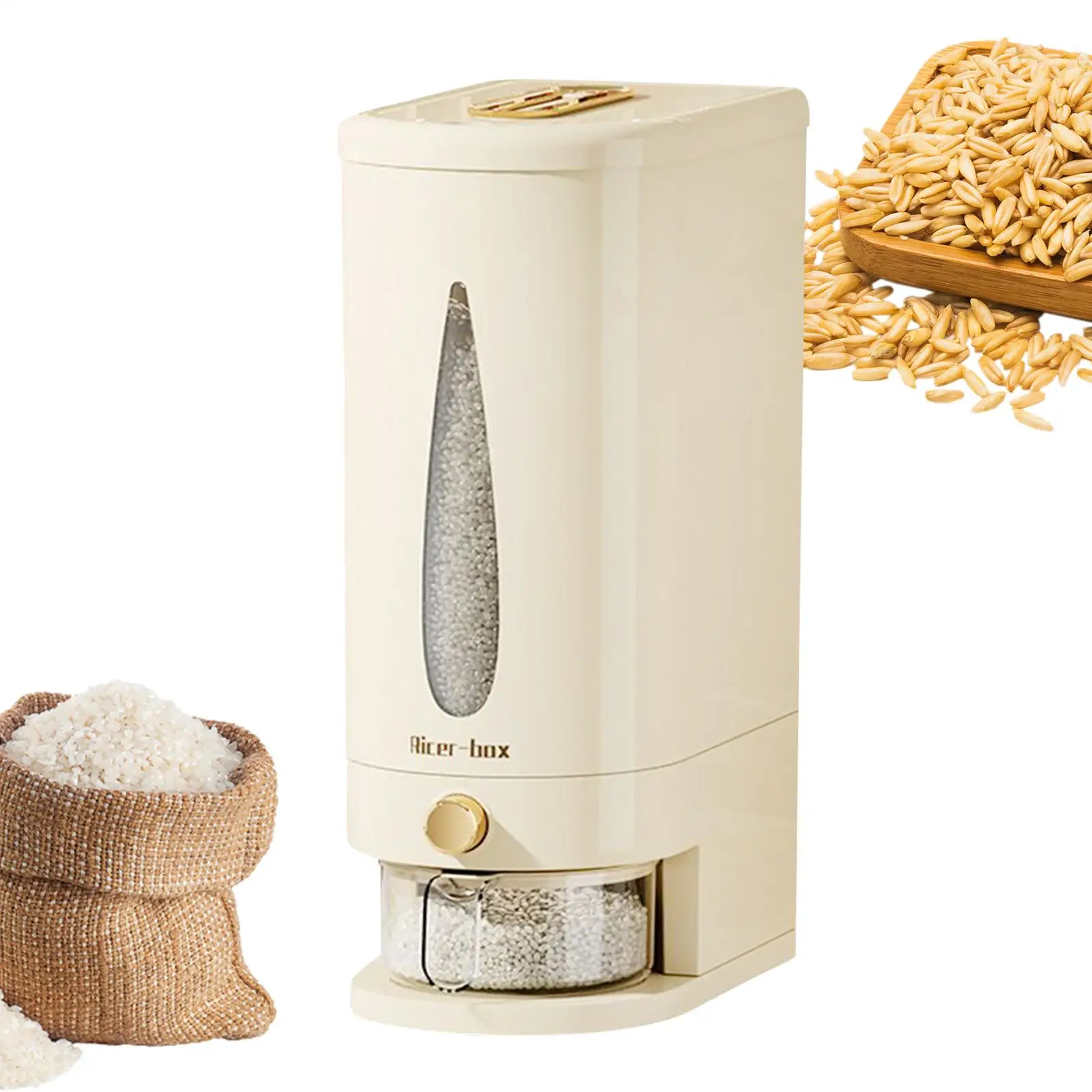 

Rice Container Rice Container Dispenser With Lid Airtight Sealed Household Cereal Bucket Storage For Kitchen Pantry Dry Food