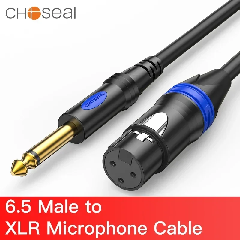 CHOSEAL 6.5mm 1/4 Inch TRS Male to XLR 3-Pin Female Audio Cable For Microphone Speaker Mixer Amplifier Sound Card
