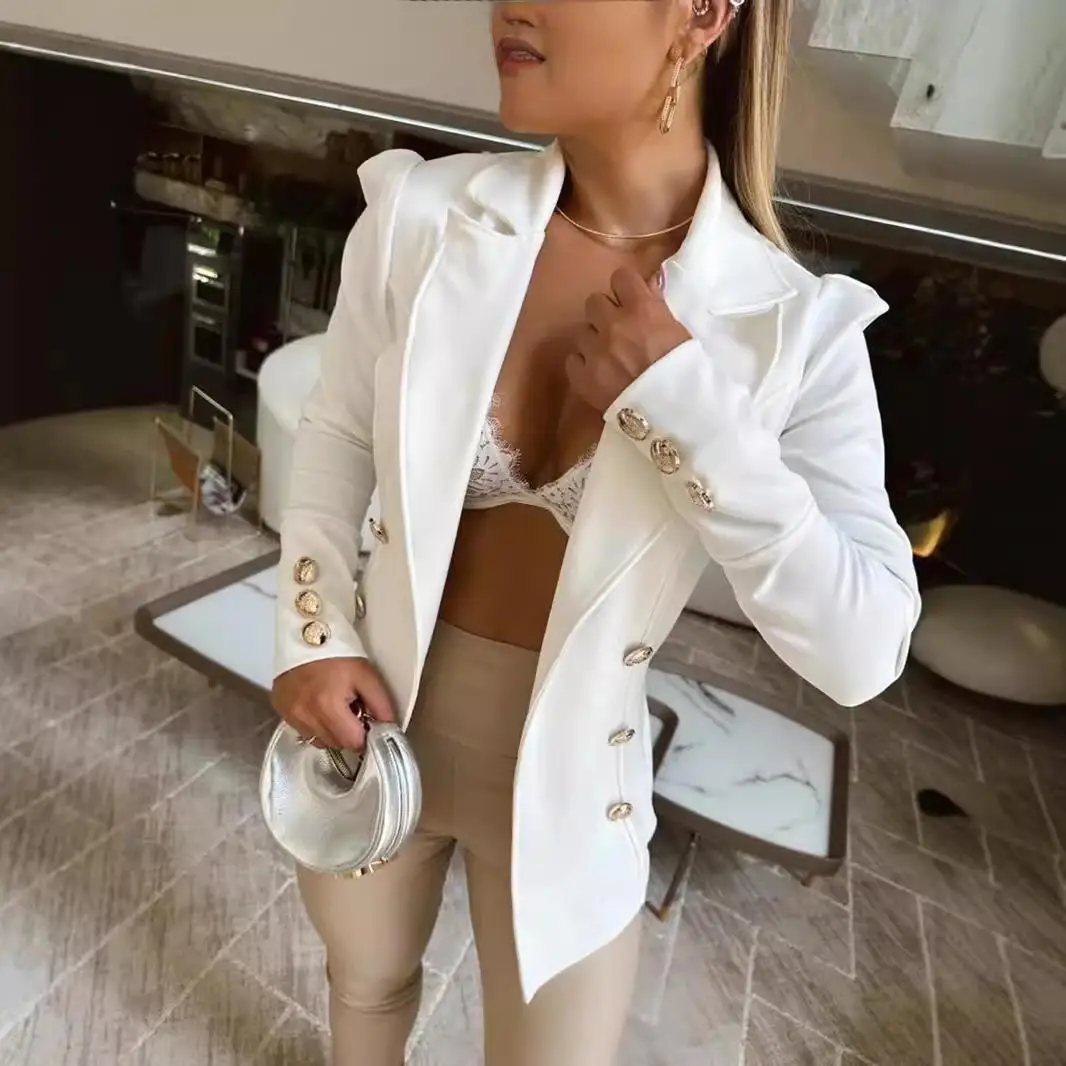 

Faionable Long Sve Bubble Coat Women's Sli Suit Jaet Independent Station Autumn Winter New Sle Flip Collar Design