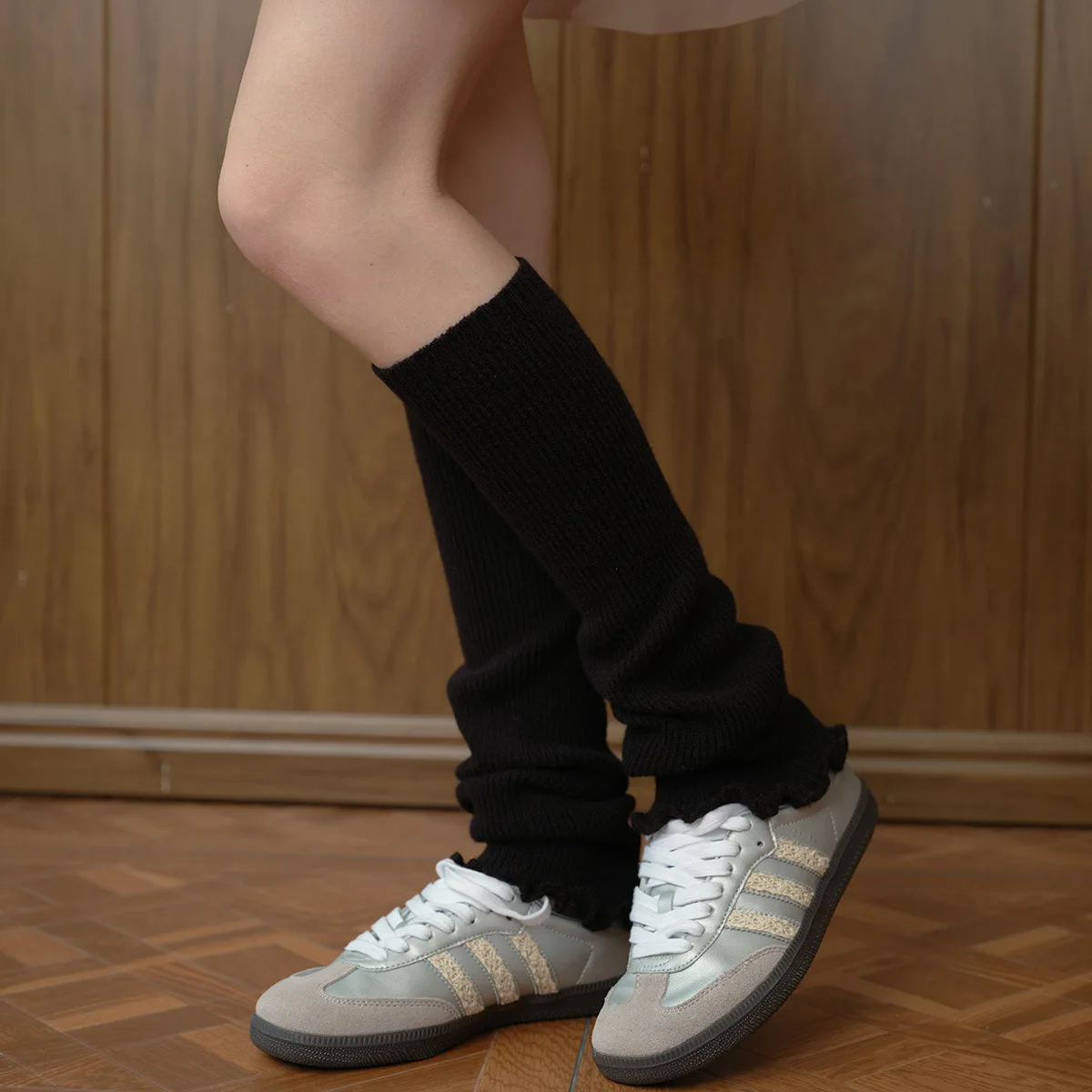 Calentadores de piernas de punto de encaje Y2K JK para mujer, calcetines apilados estilo Ballet fino, mangas, estética de otoño e invierno, varios colores】