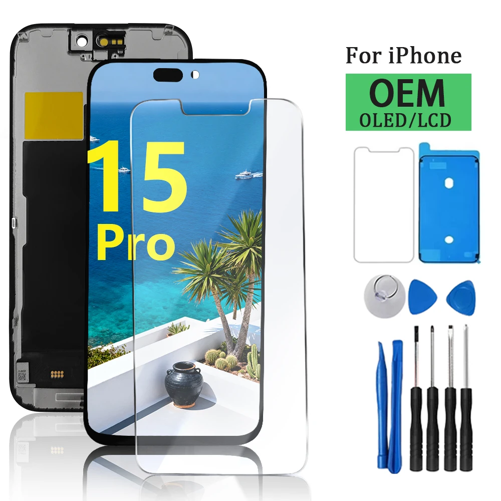 Écran OLED LCD A2848 A3101 A3102 A3104 pour iPhone 15 Pro, nouvel écran tactile avec fonction 3D Touch, remplacement d'écran d'usine