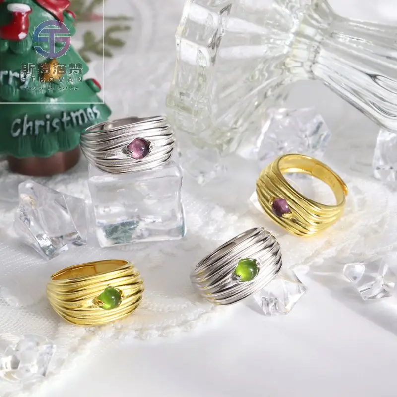 

Chris April 925 Sterling Silver Custom Gem Band Handcrafted Rings