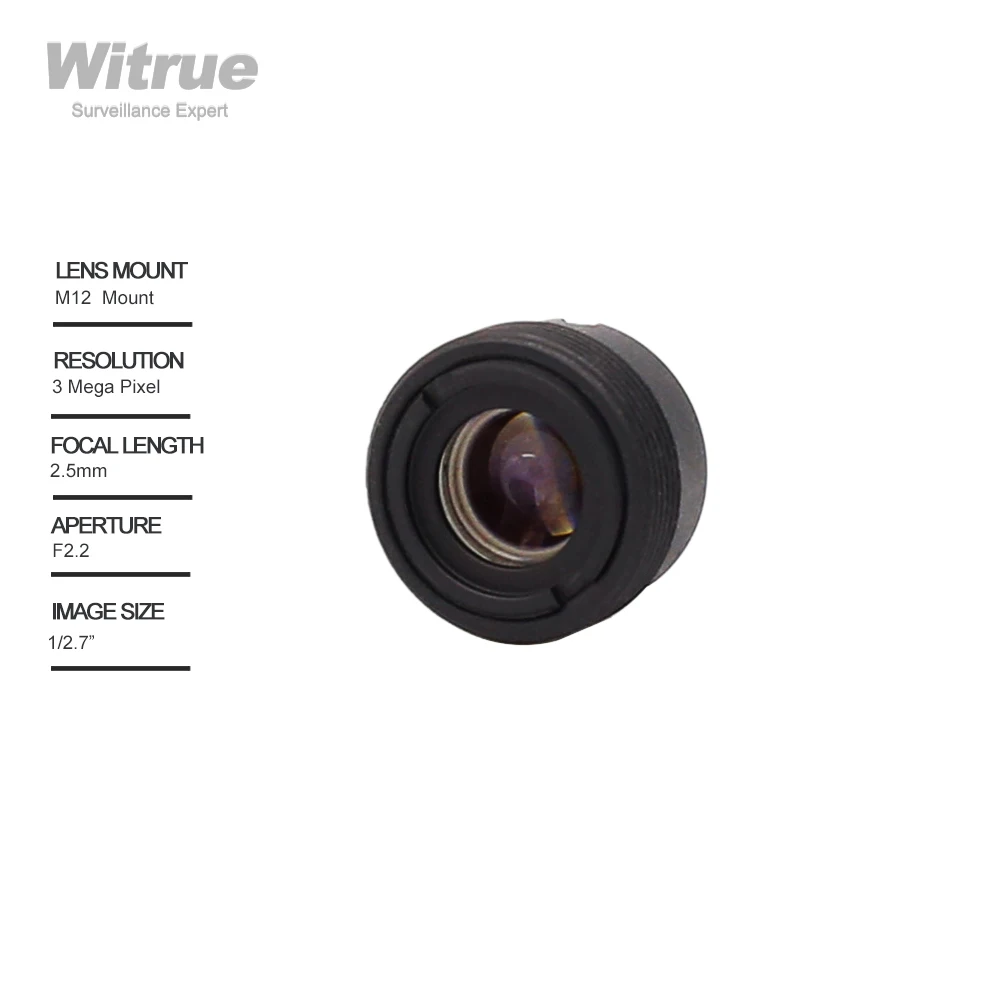 HD 3 megapikselowa kamera otworkowa obiektywy kamery przemysłowej 2.5MM 1/2.7 "F2.2 M12 do montażu do nadzoru kamera ochrony — zdjęcie 3