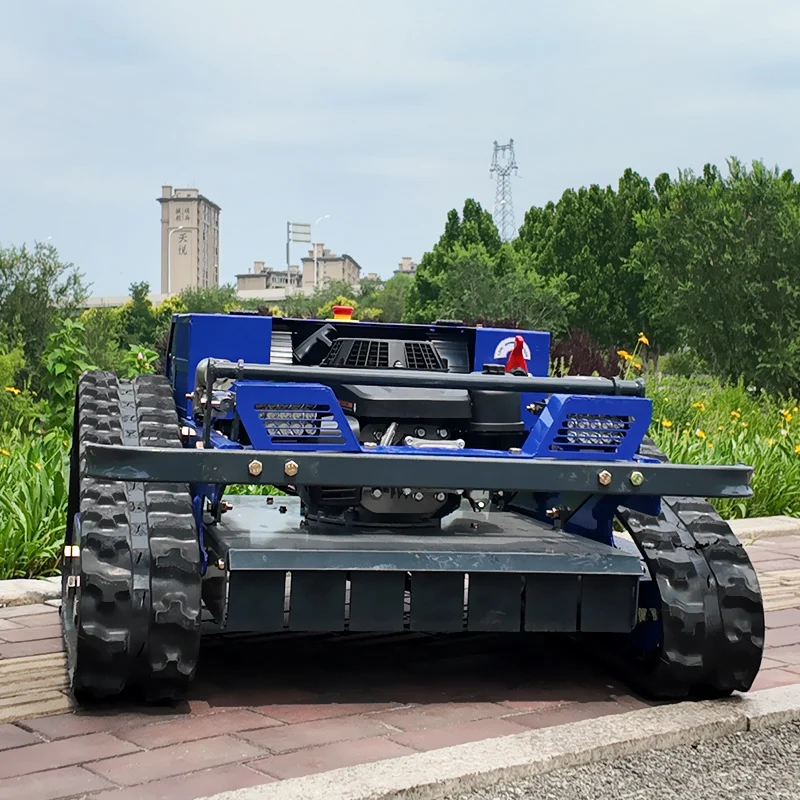 カスタマイズ可能な無限軌道式リモコン芝刈り機、自走式ワイヤレス除草ロボット、4ストローク、高品質