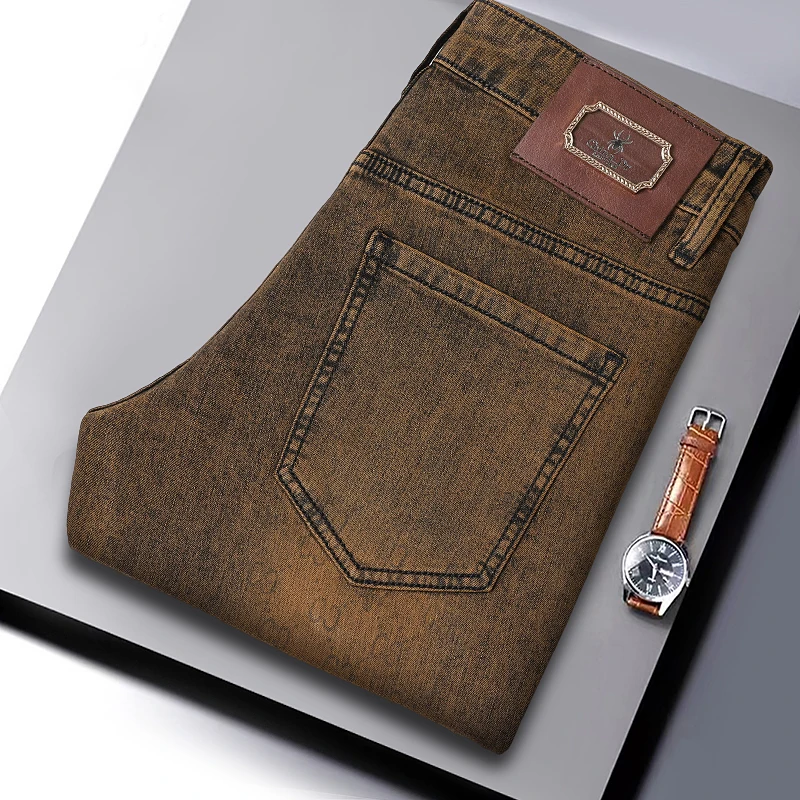 

New Men's Jeans Casual Versatile Spring Summer New Sle Low Waist Dstring Elastic Non-Sinkage plus Size Brand